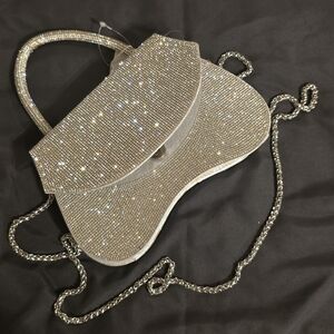 Elegant Silver Rhinestone Women's Bag